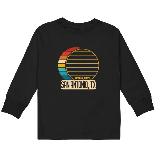 Total Solar Eclipse Texas San Antonio EclipseSan A Kids Long Sleeve T Shirts
