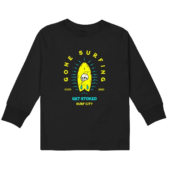 Gone Surfing Kids Long Sleeve T Shirts