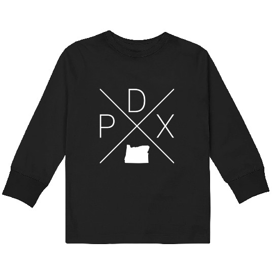 Portland Cross White Portland Oregon Kids Long Sleeve T Shirts