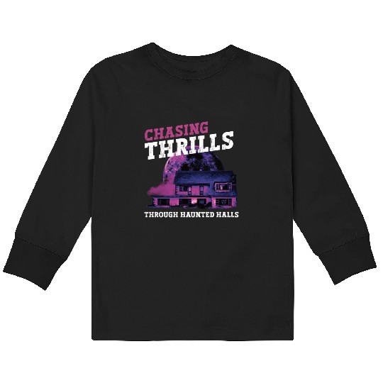 Horror Paranormal Haunted House Spooky Halloween Kids Long Sleeve T Shirts
