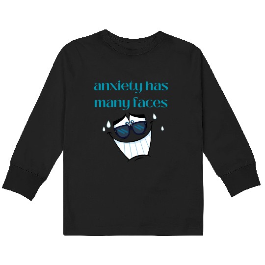 anxiety has many faces Kids Long Sleeve T Shirts