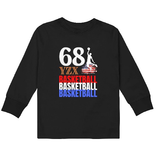 American basketball tri-colour Kids Long Sleeve T Shirts