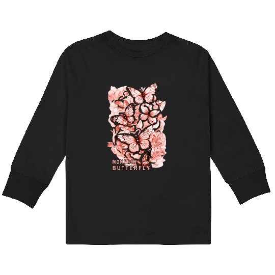 monarch butterfly Kids Long Sleeve T Shirts