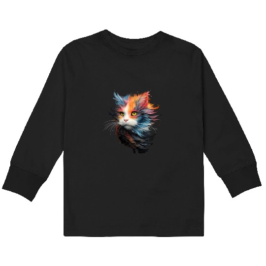 Persian Cat Masterful Animal Painting Kids Long Sleeve T Shirts