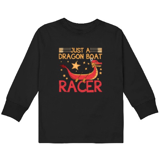 Funny Dragon Boat Racer Mermaid Training Girl Kids Long Sleeve T Shirts