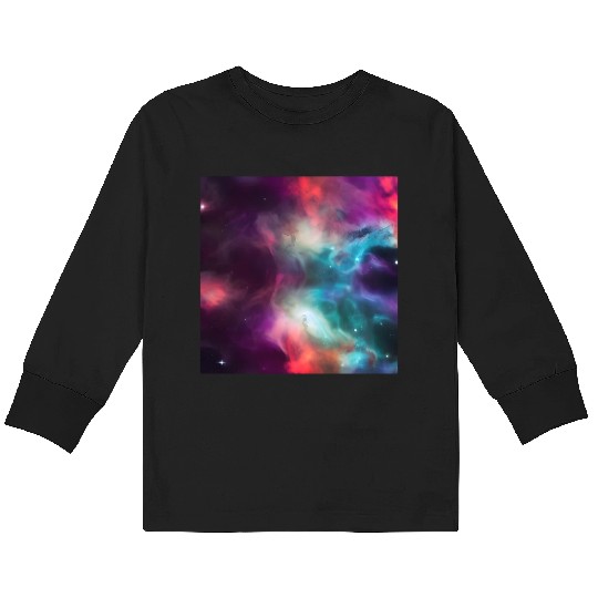 Galaxy nebula abstract design Kids Long Sleeve T Shirts