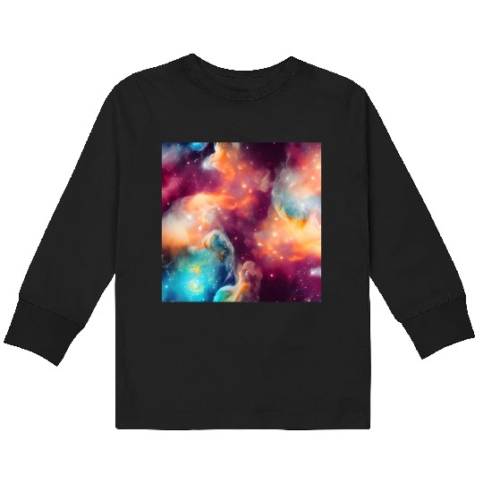 Galaxy nebula abstract design Kids Long Sleeve T Shirts