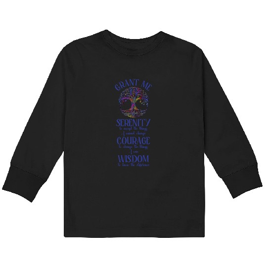 Serenity Prayer with Tree of Life Kids Long Sleeve T Shirts