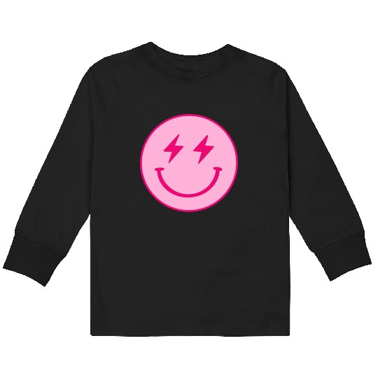 light pink face lightning bolt eyes Kids Long Sleeve T Shirts