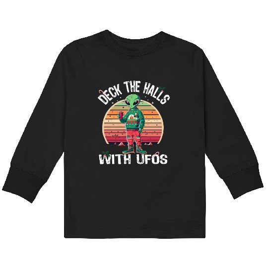 Beam Me Up Santa Claus Alien Christmas Ufo Coffee Kids Long Sleeve T Shirts