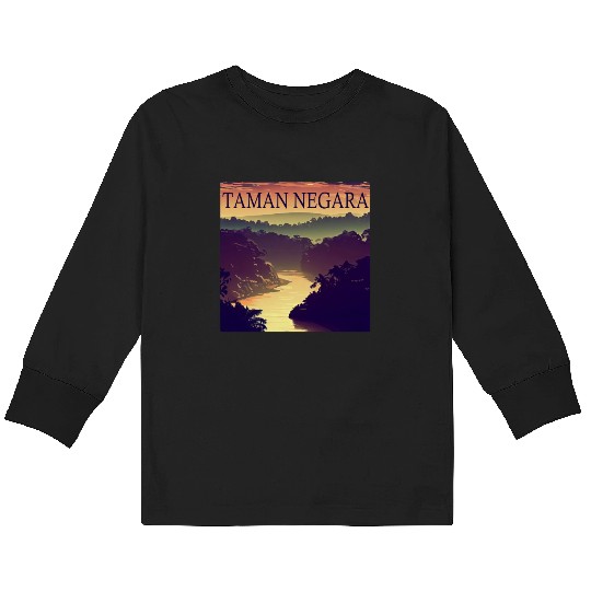 Malaysia Taman Negara National Park Sunset Warm Kids Long Sleeve T Shirts
