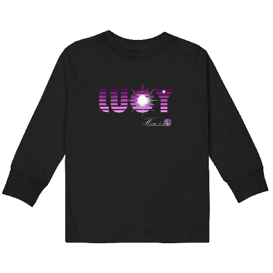 Lucy pink and violet - Latin's etymology - Light Kids Long Sleeve T Shirts