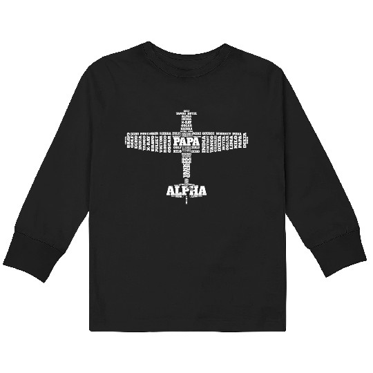 Aviation Alphabet For Pilots Kids Long Sleeve T Shirts