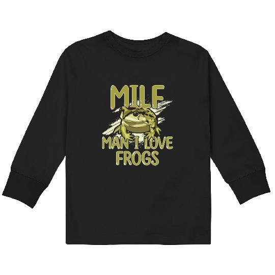 MILF Man I Love Frogs Kids Long Sleeve T Shirts