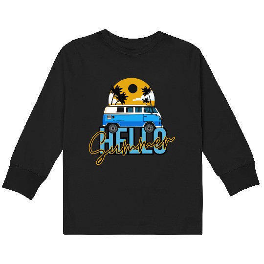Hello Summer Kids Long Sleeve T Shirts