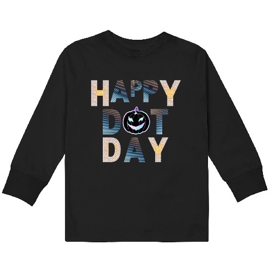 Happy dot day pumpkin polka dot Kids Long Sleeve T Shirts
