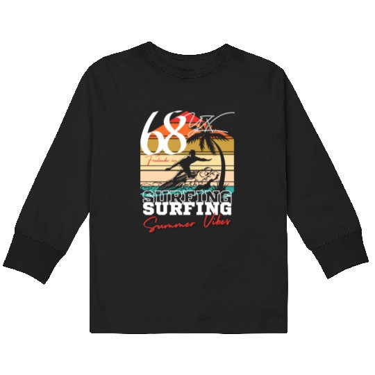 Surfing summer vibes Kids Long Sleeve T Shirts