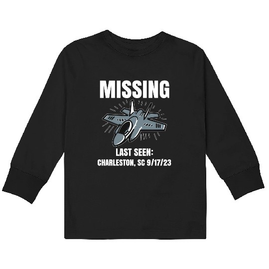 Missing F-35 War Plane Kids Long Sleeve T Shirts