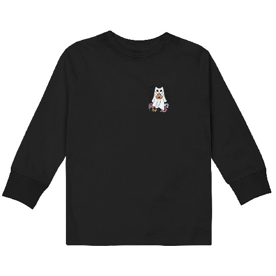 Stay Spooky Halloween Ghost Cat Kids Long Sleeve T Shirts