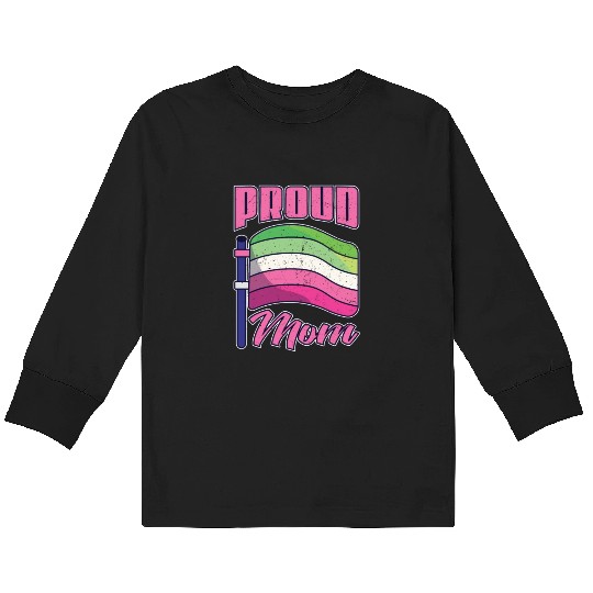 Proud Mom Abrosexual Mother's Day Gift LGBT Kids Long Sleeve T Shirts
