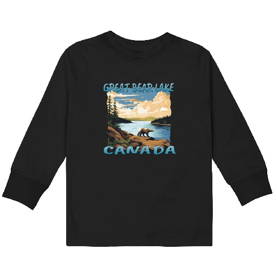 A colorful poster featuring a breathtaking view of Kids Long Sleeve T Shirts