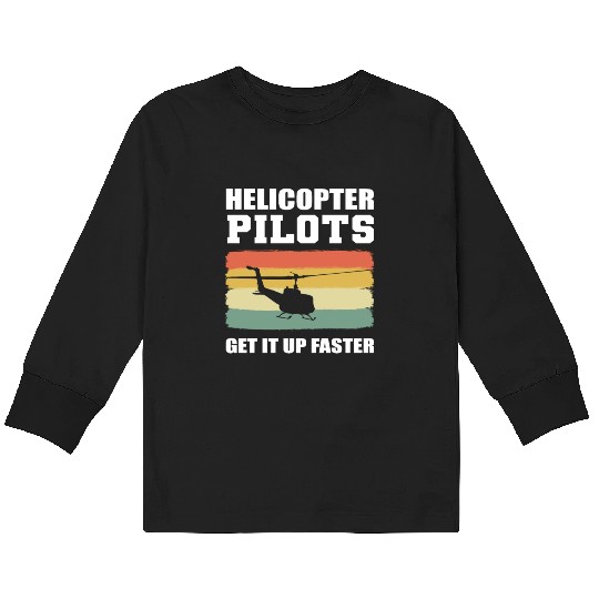 Helicopter Pilots Army Pilots Gift Kids Long Sleeve T Shirts