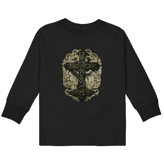 tree celtic cross Kids Long Sleeve T Shirts