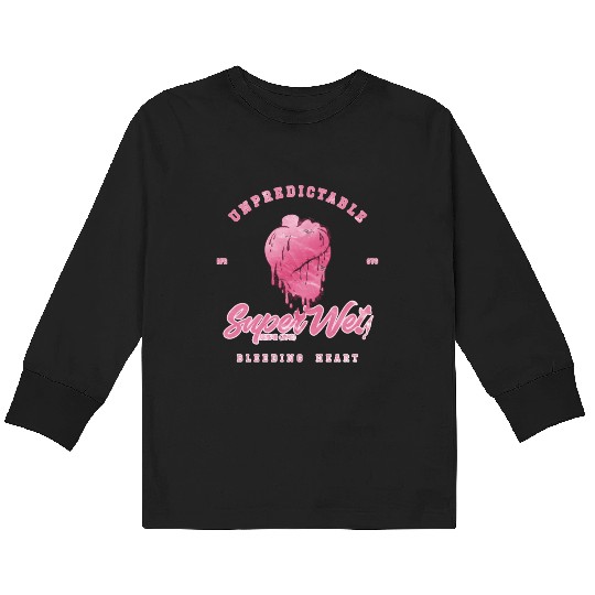 Unpredictable bleeding heart (pale style) Kids Long Sleeve T Shirts