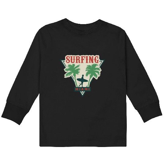 Surfing Miami Kids Long Sleeve T Shirts