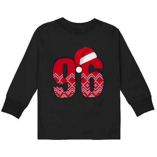 96 Christmas Birthday - Number Ninety Six Kids Long Sleeve T Shirts