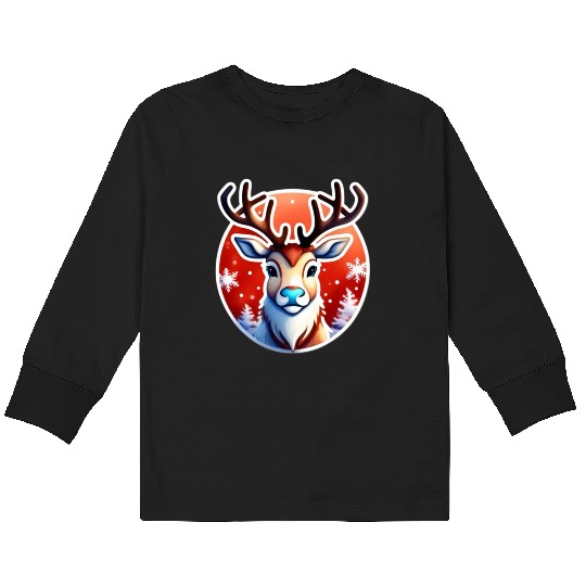 Christmas Reindeer Kids Long Sleeve T Shirts