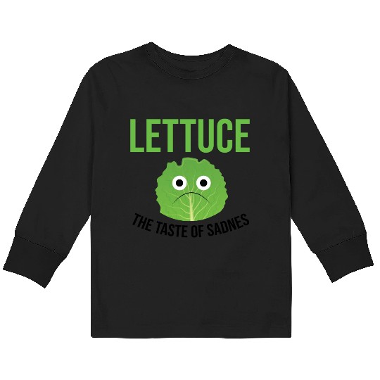 Lettuce The Taste of Sadness Funny Vegan Green FF Band Kids Long Sleeve T Shirts