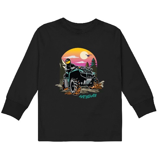 ATV/Quad "Trail Riding" style logo. By "Hey Day" Kids Long Sleeve T Shirts