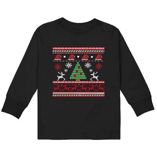 Winter Knitting Funny Holiday Kids Long Sleeve T Shirts