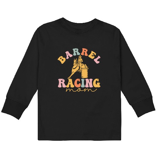 Groovy Barrel Racer Rodeo Horse Kids Long Sleeve T Shirts