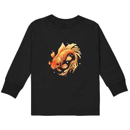 Koi Fish Japanese Carp Pond Kids Long Sleeve T Shirts