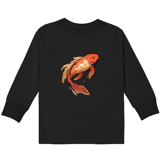 Koi Fish Japanese Carp Pond Kids Long Sleeve T Shirts