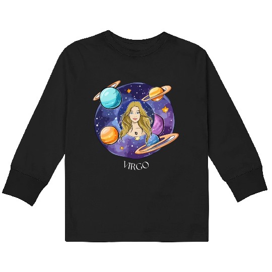 Virgo zodiac sign Kids Long Sleeve T Shirts