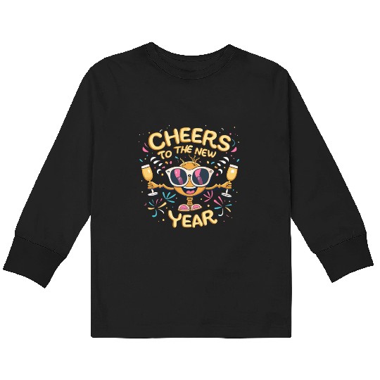 NYE Festive Cheers To The New Year Traditional Kids Long Sleeve T Shirts