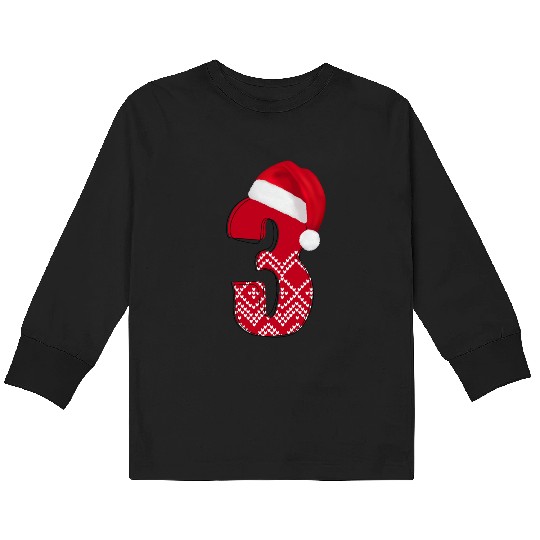 Third Christmas Time - 3 Years - Number Three Kids Long Sleeve T Shirts