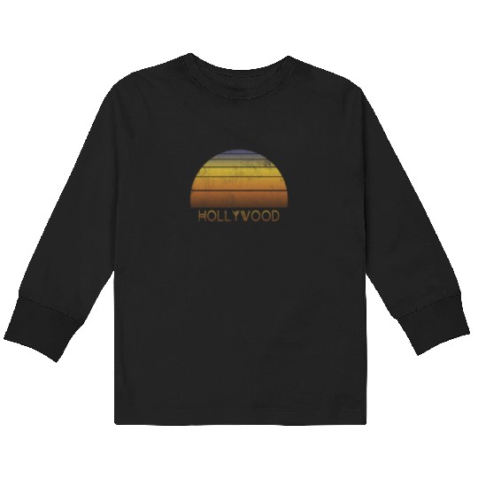 Retro Hollywood California Sunset Vacation Kids Long Sleeve T Shirts
