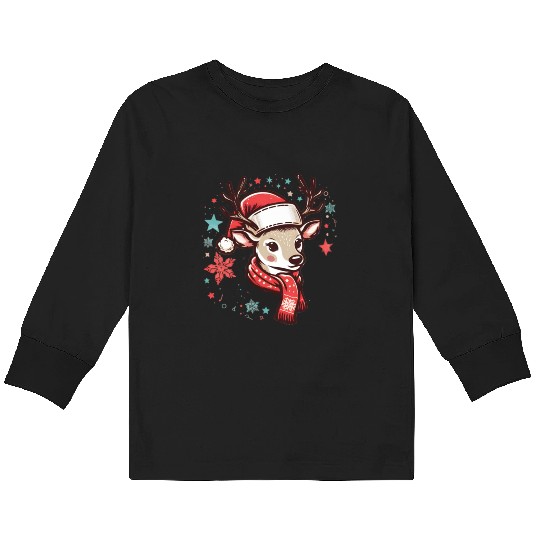 christmas Reindeer Kids Long Sleeve T Shirts