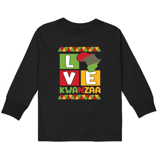 Happy Kwanzaa Vibes Black Heritage Holiday Kids Long Sleeve T Shirts