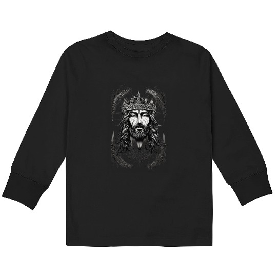 Jesus Christ the Good Shepherd Kids Long Sleeve T Shirts
