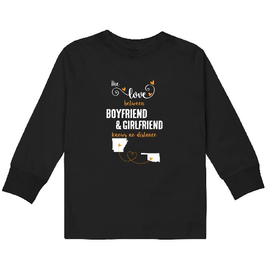 Love Between BF And GF Arkansas To Oklahoma Gift Kids Long Sleeve T Shirts