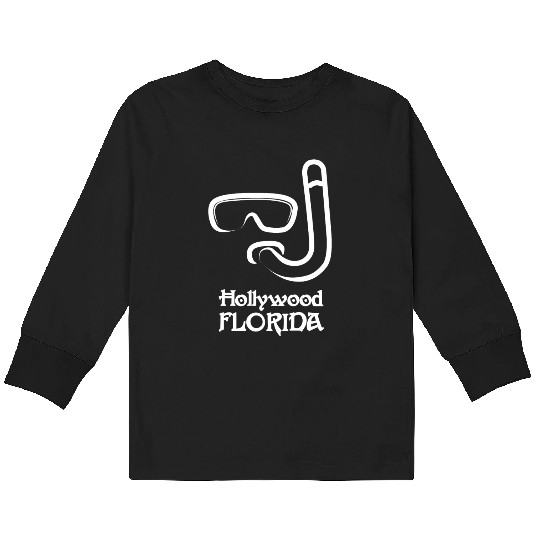 Hollywood Florida Snorkel Souvenirs Gifts Vacation Kids Long Sleeve T Shirts