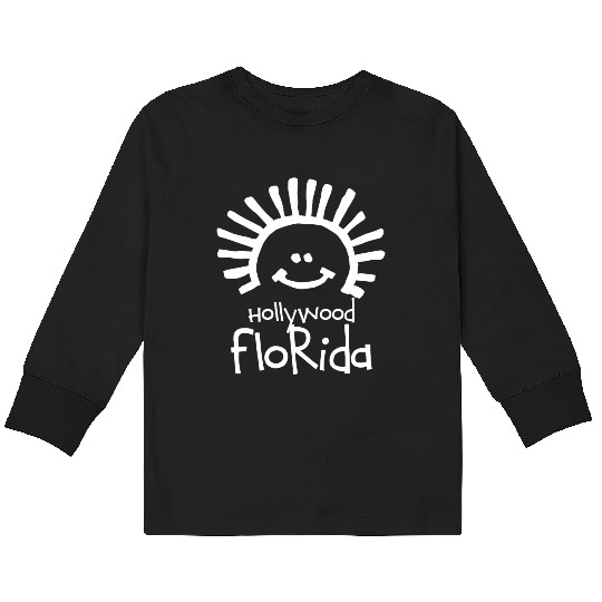 Hollywood Florida Sun Souvenirs Gifts Vacation Kids Long Sleeve T Shirts