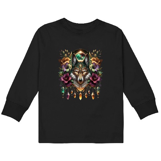 Celestial Canine Enchantment Kids Long Sleeve T Shirts