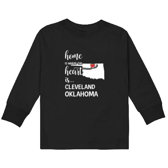 Cleveland County Oklahoma Is Where My Heart Is Kids Long Sleeve T Shirts