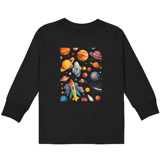 Galactic Elegance: A Celestial Symphony Kids Long Sleeve T Shirts